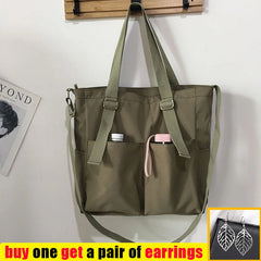 Casual Top-Handle Bag Multi-Pockets Crossbody Oxford Shoulder Bag