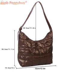 Nylon Top-handle Bag Quilted Shoulder Tote Large Capacity