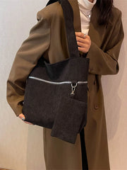 Casual Tote Bag Large Capacity Corduroy Women's Handbag