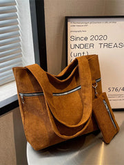 Casual Tote Bag Large Capacity Corduroy Women's Handbag
