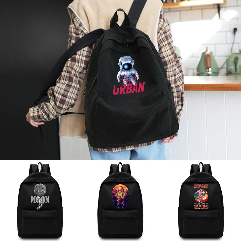 Astronaut Print Travel Backpack Student School Bag Laptop Bag