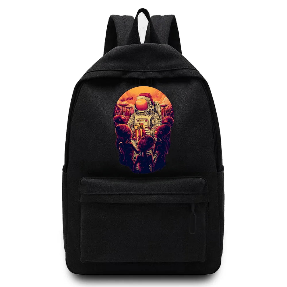 Astronaut Print Travel Backpack Student School Bag Laptop Bag