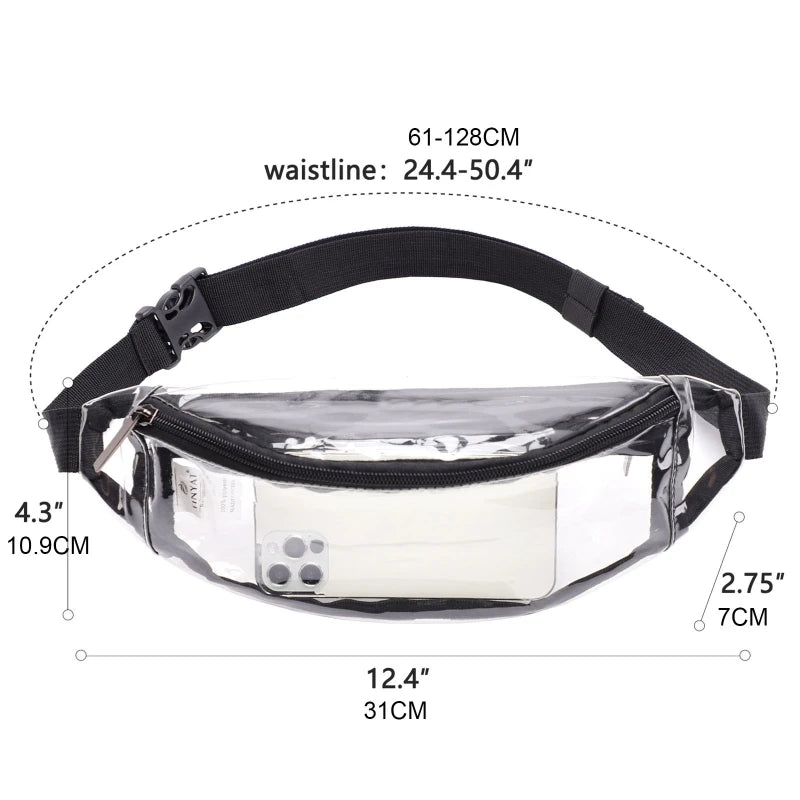 Women's Clear Sling Chest Pouch Waist Pack Crossbody Purse