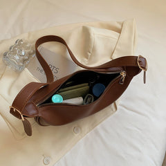 Vintage Leather Crossbody Bag for Women Handmade Brown