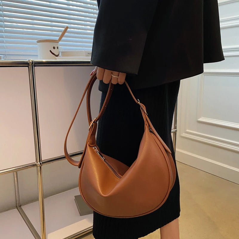 Vintage Leather Crossbody Bag for Women Handmade Brown