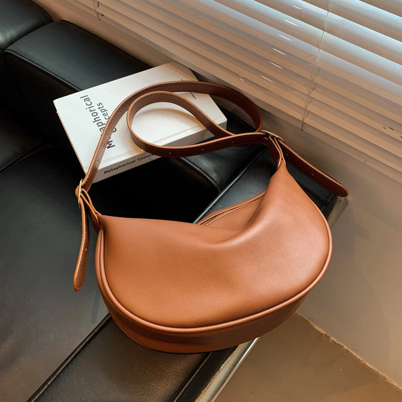 Vintage Leather Crossbody Bag for Women Handmade Brown