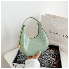 Casual Underarm Shoulder Bag for Women Stone Pattern Armpit Handbag