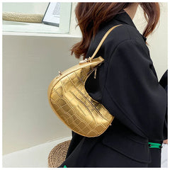 Casual Underarm Shoulder Bag for Women Stone Pattern Armpit Handbag