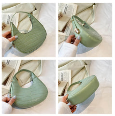 Casual Underarm Shoulder Bag for Women Stone Pattern Armpit Handbag