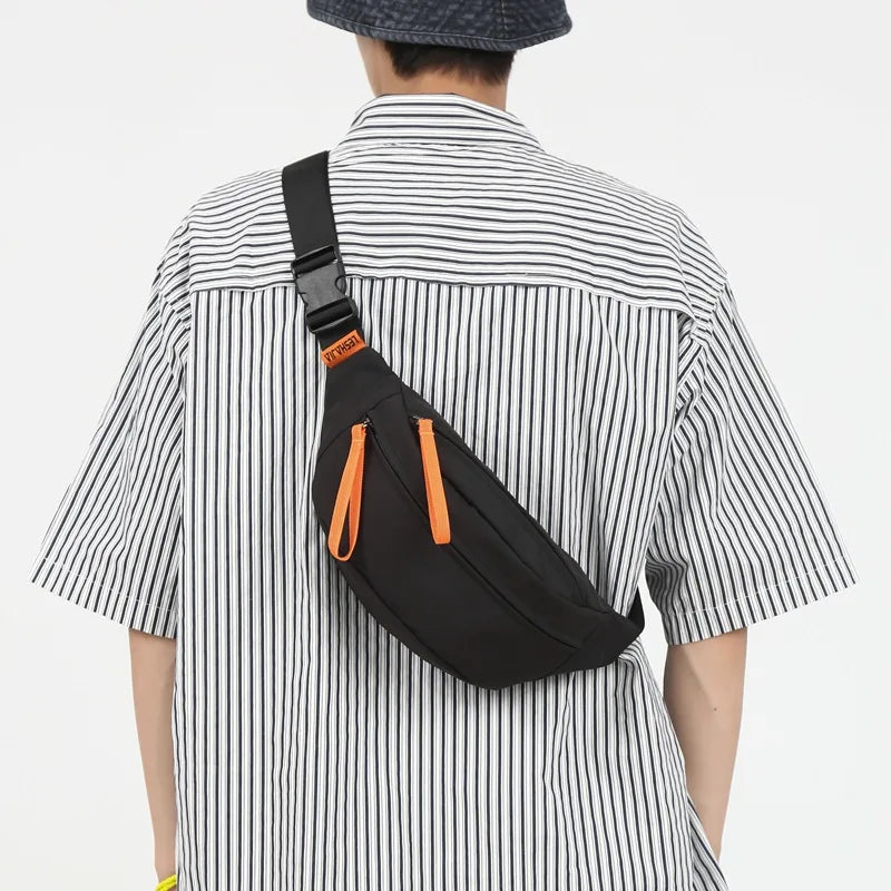 Casual Unisex Chest Packs Nylon Crossbody Bags Waterproof Small Shoulder Handbag
