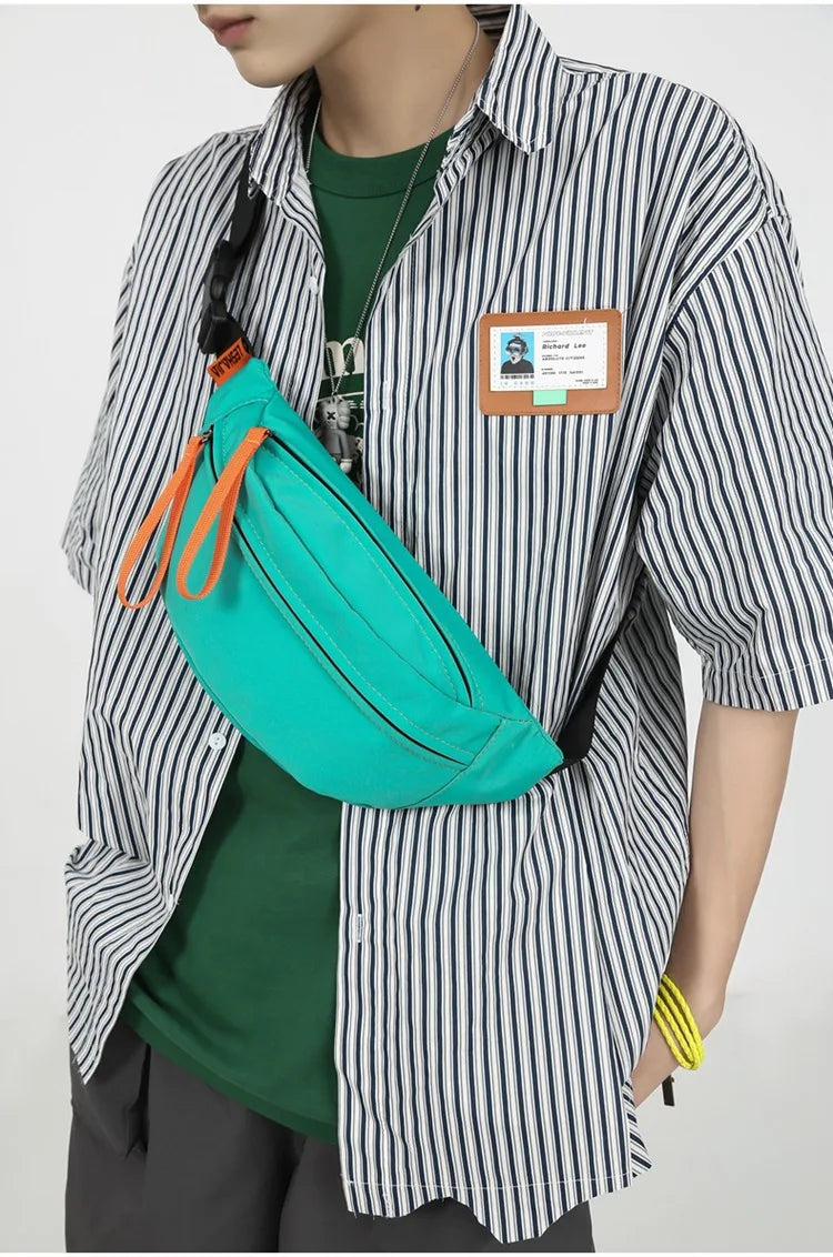 Casual Unisex Chest Packs Nylon Crossbody Bags Waterproof Small Shoulder Handbag