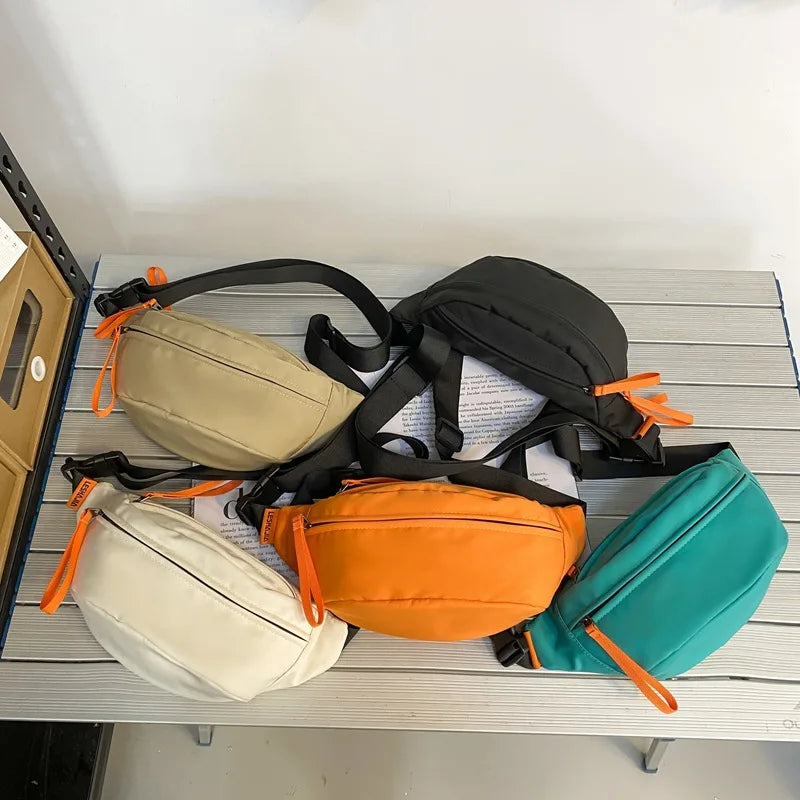 Casual Unisex Chest Packs Nylon Crossbody Bags Waterproof Small Shoulder Handbag