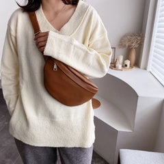 Casual Waist Bag Women Chest Bag Shoulder Bags Female PU Leather Belt Bags