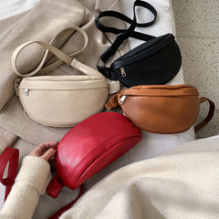 Casual Waist Bag Women Chest Bag Shoulder Bags Female PU Leather Belt Bags