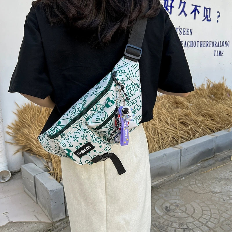 Nylon Fanny Pack Women's Waist Bag Cartoon Belt Handy Packs Banana Chest Bag