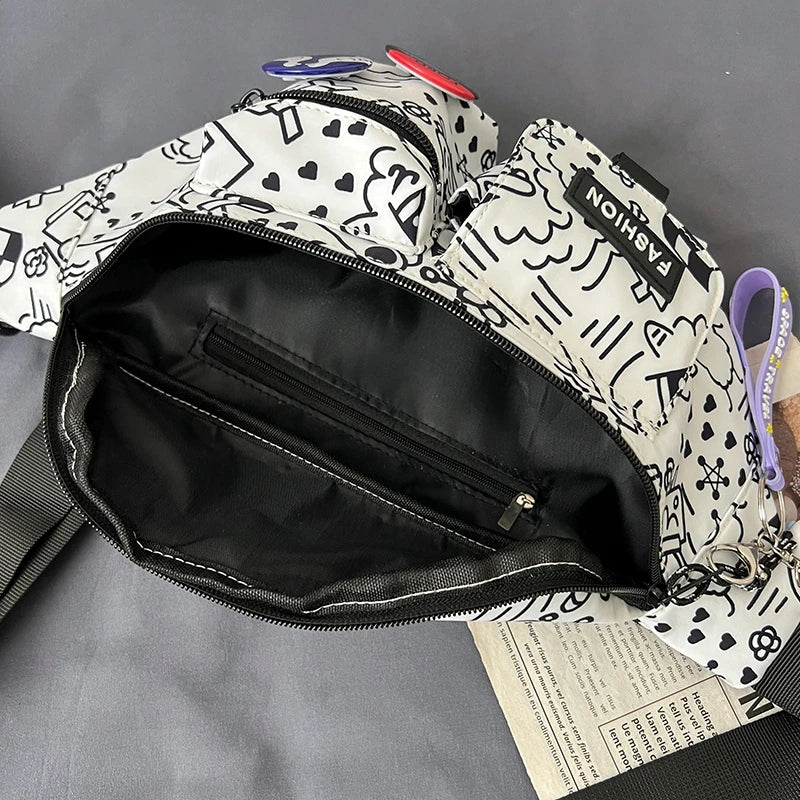 Nylon Fanny Pack Women's Waist Bag Cartoon Belt Handy Packs Banana Chest Bag