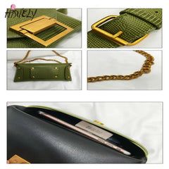 Women's Lizard Leather Waist Bag Phone Pouch Chest Pack Crossbody