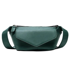 Green Leather Shoulder Bag Travel Chest Fanny Pack Belt Purses