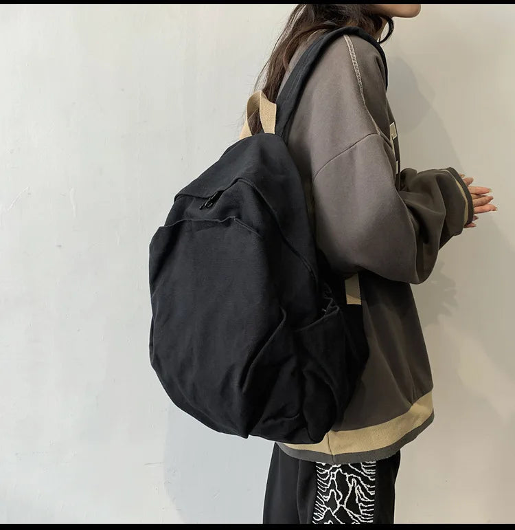 Casual Canvas Backpack Large-capacity Business Student Laptop Bag