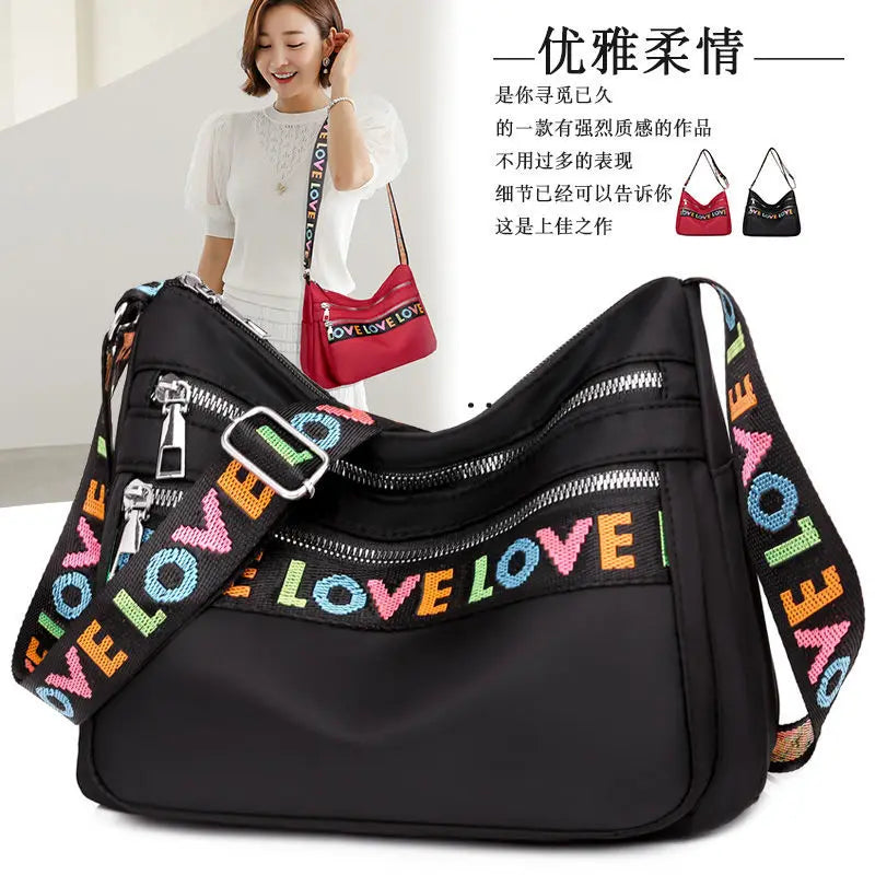 Waterproof Nylon Crossbody Bag Shoulder Messenger Bag