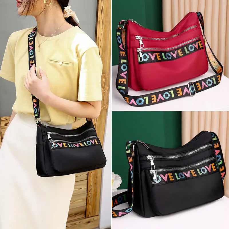 Waterproof Nylon Crossbody Bag Shoulder Messenger Bag