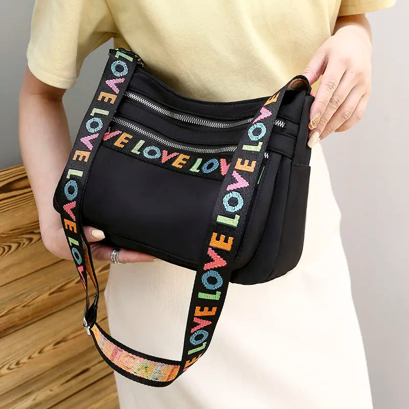 Waterproof Nylon Crossbody Bag Shoulder Messenger Bag