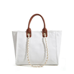 Casual Canvas Handbag Large Capacity Shoulder Tote Bag Chain Messenger Bag