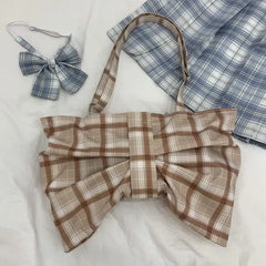 Casual Women Canvas Shoulder Bags Large Capacity Ladies Bowknot Crossbody Bags