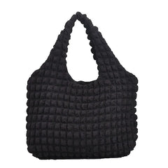 Women Shoulder Bag Plaid Soft Solid Handbag Casual Daily Totes Bag