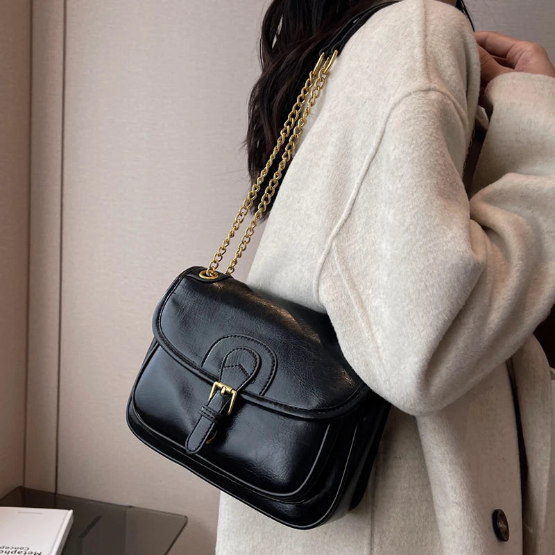 Women PU Leather Chain Shoulder Messenger Bag Small Handbag