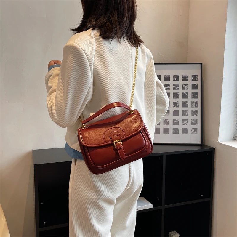 Women PU Leather Chain Shoulder Messenger Bag Small Handbag