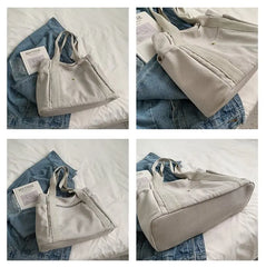 Casual Canvas Shoulder Bag Tote Handbag Large Capacity Shopping Totes