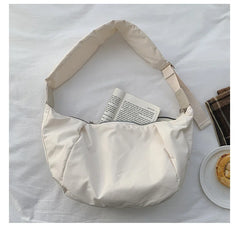 Casual Women Shoulder Bag Nylon Solid Wide Strap Crossbody Bag Light Travel