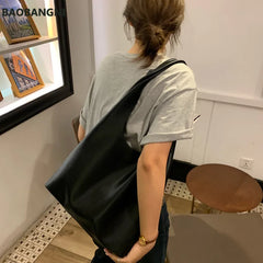 Women PU Leather Shoulder Bag Winter Tote Handbag