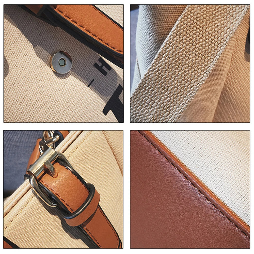 Casual Canvas Shoulder Bag for Women Large Capacity Tote Bags