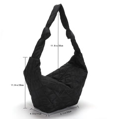 Casual Women's Bags Cotton Padded Nylon Handbags Solid Ladies Shoulder Bags