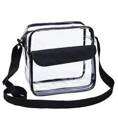 Casual Women's Clear Crossbody Bag Adjustable PVC Zipper Strap