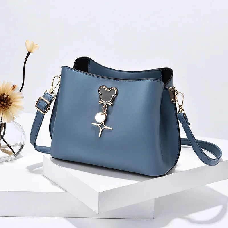 Casual Mini Shoulder Bag Bucket Handbag Women's Messenger Bag Wallet Purse