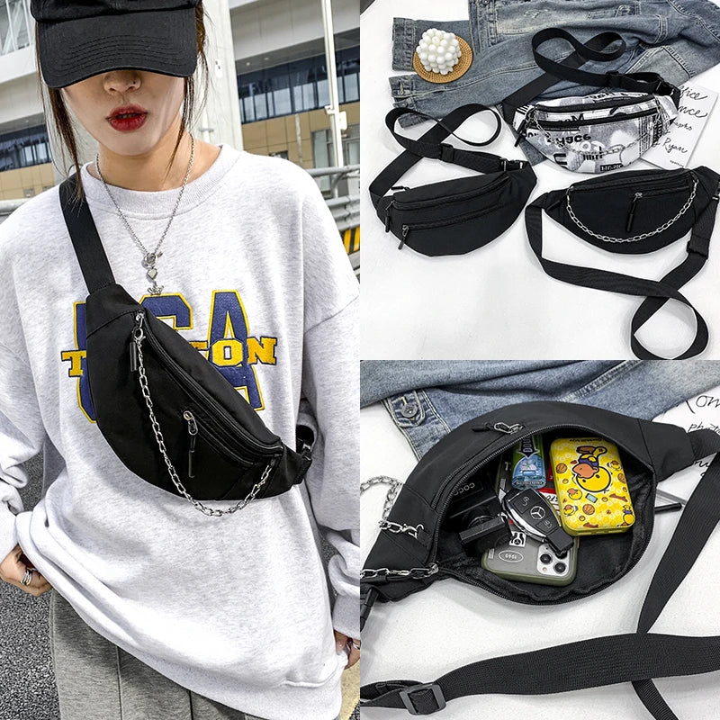 Casual Women's Waist Bag Nylon Waterproof Fanny Pack