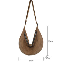 Casual Canvas Shoulder Bag Large Capacity Dumpling Bag