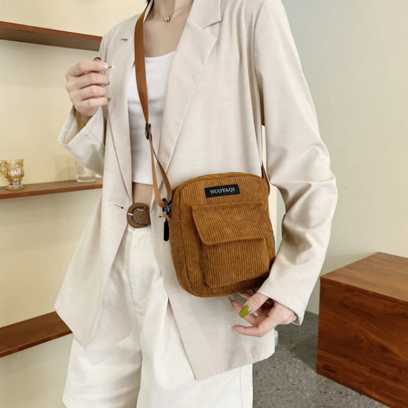 Casual Zip Tote Canvas Crossbody Bag for Ladies Women