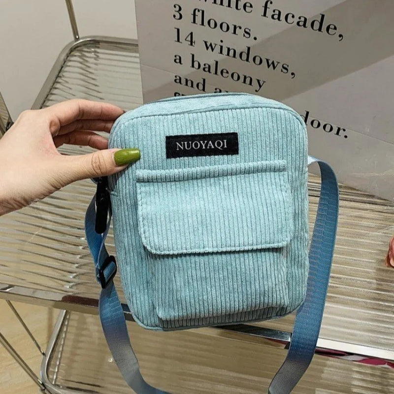 Casual Zip Tote Canvas Crossbody Bag for Ladies Women