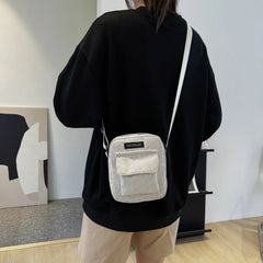 Casual Zip Tote Canvas Crossbody Bag for Ladies Women