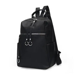 Casual PU Leather Backpack Large Capacity Dual Zipper Student Bag