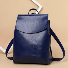 Casual PU Leather Women's Backpack Large Capacity School Bag