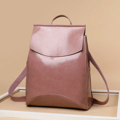 Casual PU Leather Women's Backpack Large Capacity School Bag