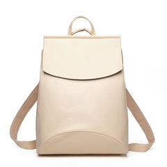 Casual PU Leather Women's Backpack Large Capacity School Bag