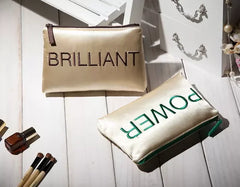 Casual Satin Women Clutch Cosmetic Makeup Storage Bag Pouch