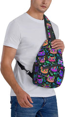 Cat Sling Bag Crossbody Backpack Shoulder Pack for Women Men