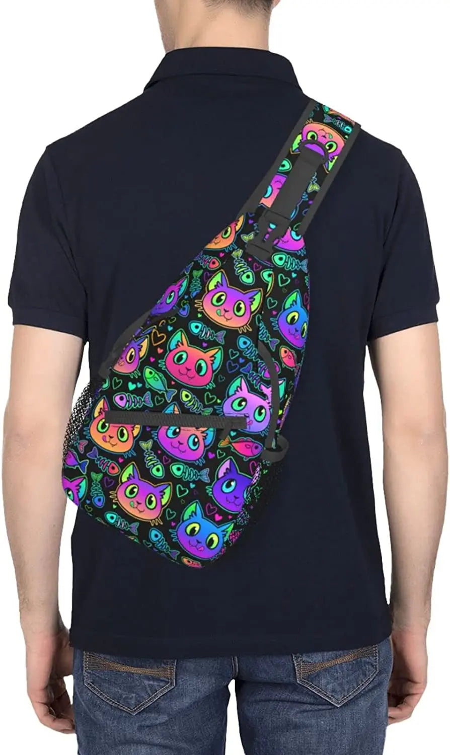 Cat Sling Bag Crossbody Backpack Shoulder Pack for Women Men